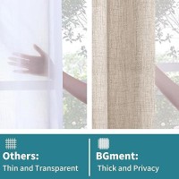 Bgment Short Linen Curtains 36 Inch Length For Kitchen Cafe Rod Pocket Half Window Drapes Light Filtering For Bathroom Back Tab