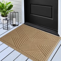 Hiyard Sturdy Front Door Mat Absorbent Resist Dirt Welcome Door Mat Indoor Outdoor Non Slip Entry Mat Fade Resistant Indoor