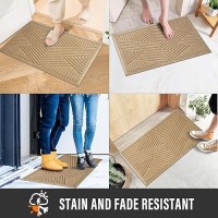 Hiyard Sturdy Front Door Mat  Absorbent Resist Dirt Welcome Door Mat Indoor Outdoor  Non Slip Entry Mat  Fade Resistant  Indoor Outdoor Door Mats  Low Profile Doormat For Entryway  36?24  Beige