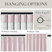 Baby Pink Linen Nursery Curtains 2 Panels Pinch Pleated 102 Inches Long  Thermal Blackout Curtains White Backing Princess Room Darkening Drapes Fabric Thick For Bedroom Windows Treatment(40