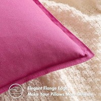 Miulee Pack Of 2 Hot Pink Pillow Covers 20X20 Inch Decorative Couch Throw Pillow Covers Linen Cushion Covers Set Modern Farmhous