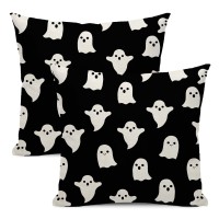 Yxuiyal Halloween Pillow Covers 20X20 Inch Set Of 2 Black Crows Branch Decorative Farmhouse Throw Pillow Covers Halloween Decor