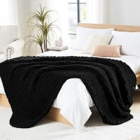 Lagraty Chunky Knit Blanket Throw Soft Chenille Yarn Throw Blanket 60X80 Handmade Thick Cable Crochet Blanket Large Chunky