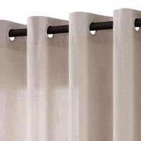 Nanspring Linen Blend Oatmeal Sheer Curtains 108 Inches Long 2 Panels Sets For Living Room Grommet Semi Sheer Light Filterinig B