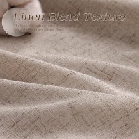 Nanspring Linen Blend Oatmeal Sheer Curtains 108 Inches Long 2 Panels Sets For Living Room Grommet Semi Sheer Light Filterinig B