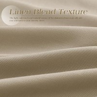 Taupe Linen Blend Curtains 102 Inches Long 2 Panels Set Grommet Natural Faux Semi Sheer Sunlight Filtering Drapery Luxury Lightw