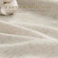 Sand Linen Curtains 90 Inches Long 2 Panel Set Grommet Elegant Semi Sheer Light Filtering Drapes Neutral Boho Linen Blend Privac