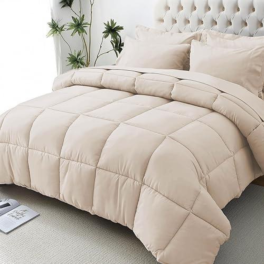 Jollyvogue Full Size Comforter Set Ultrasoft Full Size Bed Set Full Comforter Sets 7Piece Bed In A Bag Goose Down Alternat