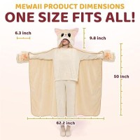 Mewaii Wearable Oversized Blanket Hoodie For Adults  Fennec Fox Blanket Hooded Cloak  Warm And Cozy Flannel Cute Blanket Hoodie  Funny Blanket Christmas Gifts For Women And Males