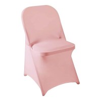 Howhic Folding Chair Covers For Party 36Pcs  Dusty Pink Universal Spandex Chair Covers For Folding Chairs  Stretchy Fitted Chair Covers For Wedding  Party  Banquet  Conference (36Pcs  Dusty Pink)