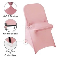 Howhic Folding Chair Covers For Party 36Pcs  Dusty Pink Universal Spandex Chair Covers For Folding Chairs  Stretchy Fitted Chair Covers For Wedding  Party  Banquet  Conference (36Pcs  Dusty Pink)