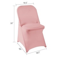 Howhic Folding Chair Covers For Party 36Pcs  Dusty Pink Universal Spandex Chair Covers For Folding Chairs  Stretchy Fitted Chair Covers For Wedding  Party  Banquet  Conference (36Pcs  Dusty Pink)