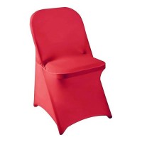 Howhic Folding Chair Covers For Party 36Pcs  Red Universal Spandex Chair Covers For Folding Chairs  Stretchy Fitted Chair Covers For Wedding  Party  Banquet  Conference (36Pcs  Red)