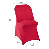 Howhic Folding Chair Covers For Party 36Pcs  Red Universal Spandex Chair Covers For Folding Chairs  Stretchy Fitted Chair Covers For Wedding  Party  Banquet  Conference (36Pcs  Red)