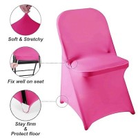 Howhic Folding Chair Covers For Party 36Pcs  Fuchsia Universal Spandex Chair Covers For Folding Chairs  Stretchy Fitted Chair Covers For Wedding  Party  Banquet  Conference (36Pcs  Fuchsia)