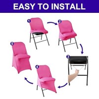 Howhic Folding Chair Covers For Party 36Pcs  Fuchsia Universal Spandex Chair Covers For Folding Chairs  Stretchy Fitted Chair Covers For Wedding  Party  Banquet  Conference (36Pcs  Fuchsia)