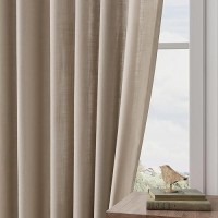 Joywell Linen Pinch Pleated Window Curtains 120 Inch Long Back Tab Clip Rings Semi Sheer Light Filtering Drapes With Hooks For B