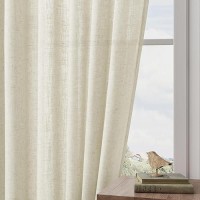 Joywell Linen Pinch Pleated Window Curtains 102 Inch Long Back Tab Clip Rings Semi Sheer Light Filtering Drapes With Hooks For B