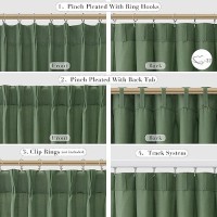 Joywell Linen Pinch Pleated Window Curtains 84 Inch Long Back Tab Clip Rings Semi Sheer Light Filtering Drapes With Hooks For Be