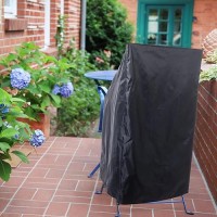 Tudomro 4 Pcs Stacking Outdoor Chair Covers Waterproof Black 210D Outdoor Patio Furniture Covers High Back Patio Chair Covers Wi