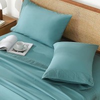 Andency Grayish Teal Sheets King Set 4 Pieces Super Soft Sheets For King Size Bed Microfiber King Sheet Set Deep Pocket Up To