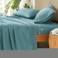 Andency Grayish Teal Sheets King Set 4 Pieces Super Soft Sheets For King Size Bed Microfiber King Sheet Set Deep Pocket Up To