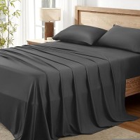 Andency Dark Grey King Size Sheets Set 100 Viscose Derived From Bamboo Cooling King Sheets Deep Pocket Up To 16 Silky Sof