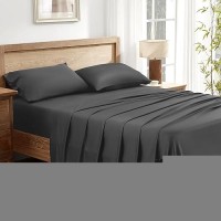 Andency Dark Grey King Size Sheets Set 100 Viscose Derived From Bamboo Cooling King Sheets Deep Pocket Up To 16 Silky Sof