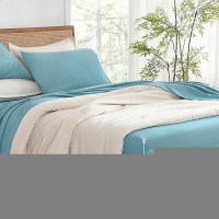 Andency Grayish Teal Queen Sheets Set 100 Viscose Derived From Bamboo Cooling Bed Sheets Queen Size Deep Pocket Up To 16