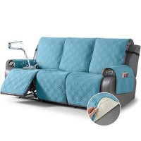 Taococo 100% Waterproof Recliner Sofa Covers 3 Seater Split Couch Covers For 3 Cushion Reclining Couch With Straps  Non Slip Reclining Sofa Covers Furniture Protector For Kids Pets(3 Seater  Sky Blue)