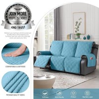 Taococo 100% Waterproof Recliner Sofa Covers 3 Seater Split Couch Covers For 3 Cushion Reclining Couch With Straps  Non Slip Reclining Sofa Covers Furniture Protector For Kids Pets(3 Seater  Sky Blue)