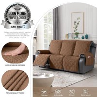 Taococo 100% Waterproof Recliner Sofa Covers 3 Seater Split Couch Covers For 3 Cushion Reclining Couch With Straps  Non Slip Reclining Sofa Covers Furniture Protector For Kids Pets(3 Seater  Brown)