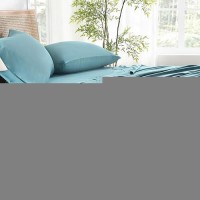 Andency Grayish Teal Full Size Bed Sheets 100 Viscose Derived From Bamboo Cooling Full Sheets Deep Pocket Up To 16 Silky