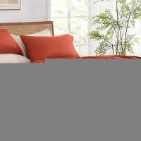 Andency Orange King Size Sheets Set 100 Viscose Derived From Bamboo Cooling King Sheets Deep Pocket Up To 16 Silky Soft B