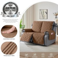 Taococo 100% Waterproof Loveseat Recliner Cover  Non Slip Split Recliner Couch Cover With Elastic Straps  Washable Reclining Sofa Cover Furniture Protector For Kids  Pets(2 Seater  Brown)