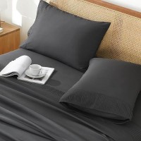 Andency Dark Grey Sheets California King Set 4 Pieces Soft Sheets For Cal King Size Bed Microfiber Sheet Set Deep Pocket Up T