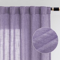 Mysky Home Ceiling Curtains For Living Room 95 Inch Long Soft Semi Sheers Light Filtering Window Treatments Decor Sliding Door