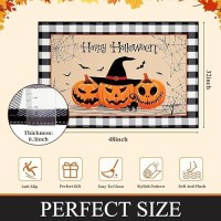 Pauwer Halloween Door Mat Indoor Entrance 32X48 Soft Welcome Mats For Front Door Ultra Thin Pumpkin Doormat Washable Entrywa