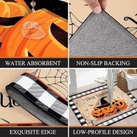 Pauwer Halloween Door Mat Indoor Entrance 32X48 Soft Welcome Mats For Front Door Ultra Thin Pumpkin Doormat Washable Entrywa