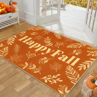 Pauwer Fall Door Mat Indoor Entrance 32X48 Soft Welcome Mats For Front Door Ultra Thin Pumpkin Doormat Washable Entryway Rug