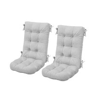 Serwall Hdpe Outdoor Rocking Chair Cushion Set Of 2  Memory Foam Cushion Gray