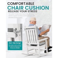 Serwall Hdpe Outdoor Rocking Chair Cushion Set Of 2  Memory Foam Cushion Gray