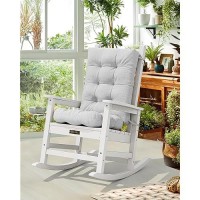 Serwall Hdpe Outdoor Rocking Chair Cushion Set Of 2  Memory Foam Cushion Gray