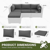 Amopatio Patio Furniture Cushions  Replacement Outdoor Cushions For 4-Seat Patio Furniture  Waterproof Cushions For Outdoor Sectional Sofa Couch(Dark Grey)