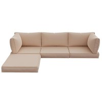 Amopatio Patio Furniture Cushions  Replacement Outdoor Cushions For 4-Seat Patio Furniture  Waterproof Cushions For Outdoor Sectional Sofa Couch(Beige)