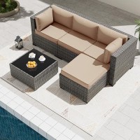 Amopatio Patio Furniture Cushions  Replacement Outdoor Cushions For 4-Seat Patio Furniture  Waterproof Cushions For Outdoor Sectional Sofa Couch(Beige)