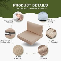 Amopatio Patio Furniture Cushions  Replacement Outdoor Cushions For 4-Seat Patio Furniture  Waterproof Cushions For Outdoor Sectional Sofa Couch(Beige)