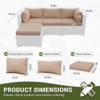 Amopatio Patio Furniture Cushions  Replacement Outdoor Cushions For 4-Seat Patio Furniture  Waterproof Cushions For Outdoor Sectional Sofa Couch(Beige)