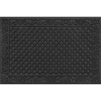 Apache Mills Textures Iron Lattice 2 X 3 Non Slip Weather And Stain Resistant Entrance Door Mat Onyx