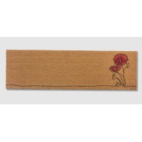 Fab Habitat Floral Non Slip Doormat Thin Natural Coir Rubber Entryway Double Door Porch Patio Red Flower 18 X 60